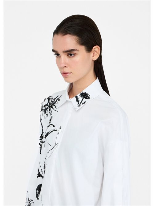 Camicia oversize in popeline con stampa LIU JO | CF5241T3216/W9992